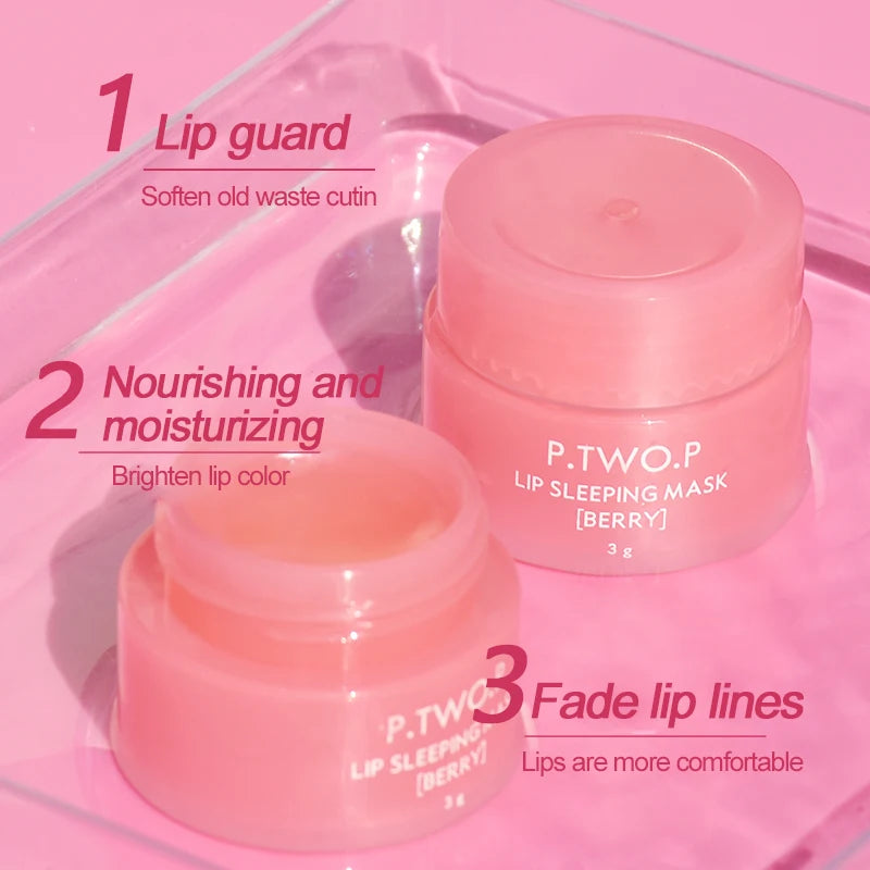 PTWOP Lip Sleep Mask Moisturizing Nourish Repair Hydrated Fade Lip Lines Anti-cracking Day And Night  Maintenance Lip Balm Care