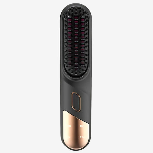 Black and gold hair straightener device - electric brush.