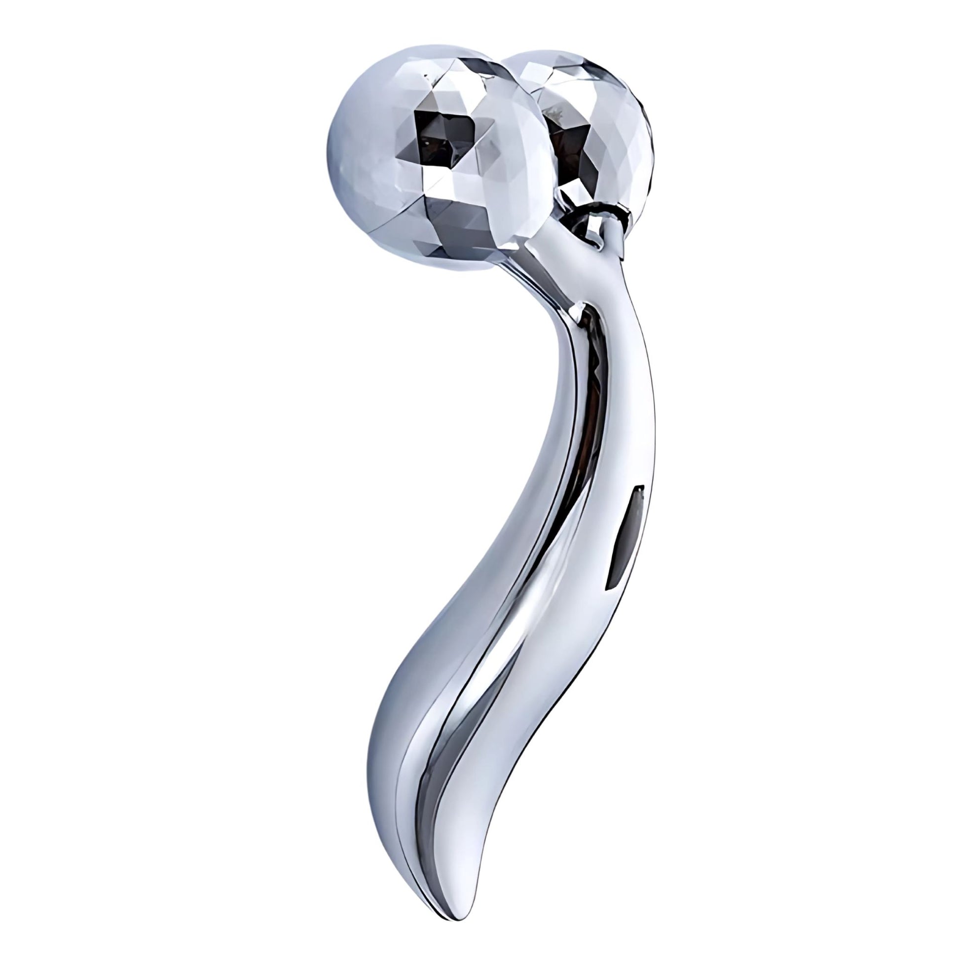 Silver face sculpting device - face roller for sculpting and lifting face.