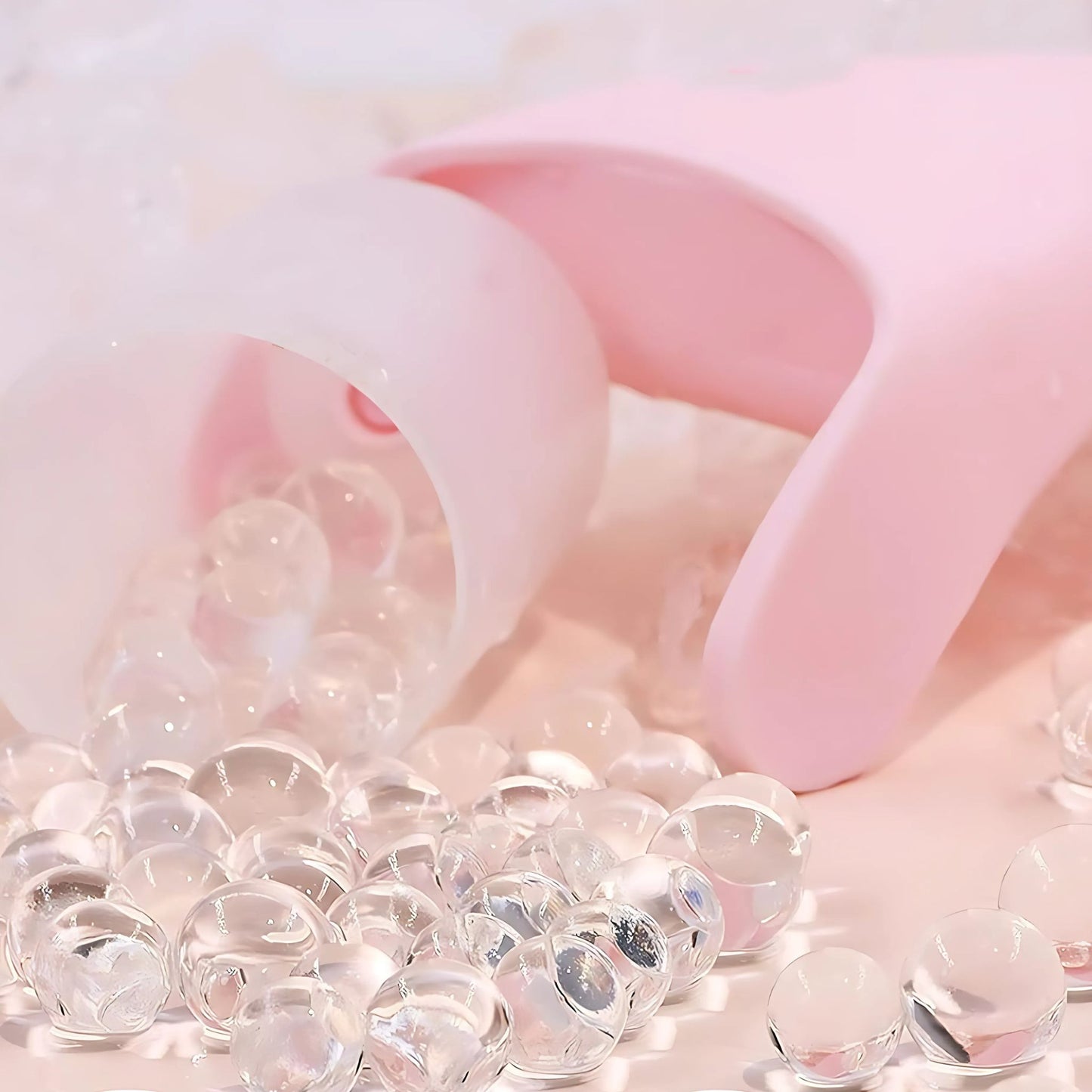 Pink, ice gel facial roller device.