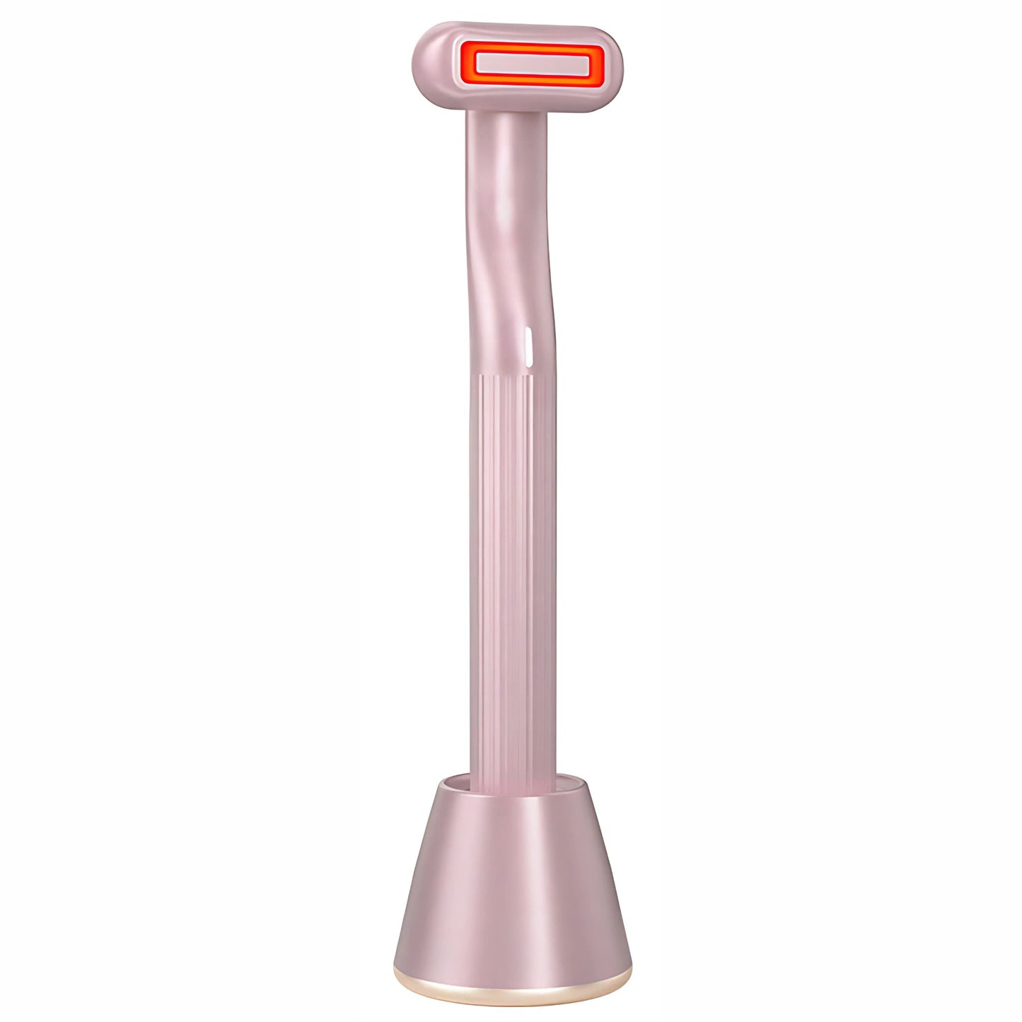 Pink, vibrating skin wand with red light therapy.